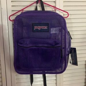 Purple mesh backpack